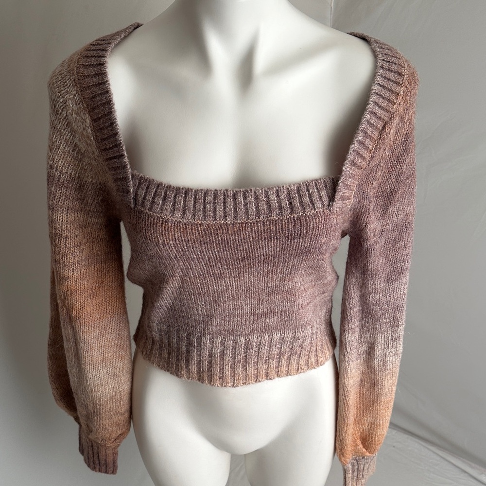 L*Space Paige Temescal Canyon gradient color square neck pullover sweater